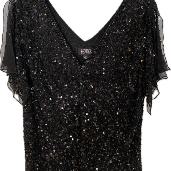 Y2K Beaded Going Out Top - Black - Picture 1 of 10